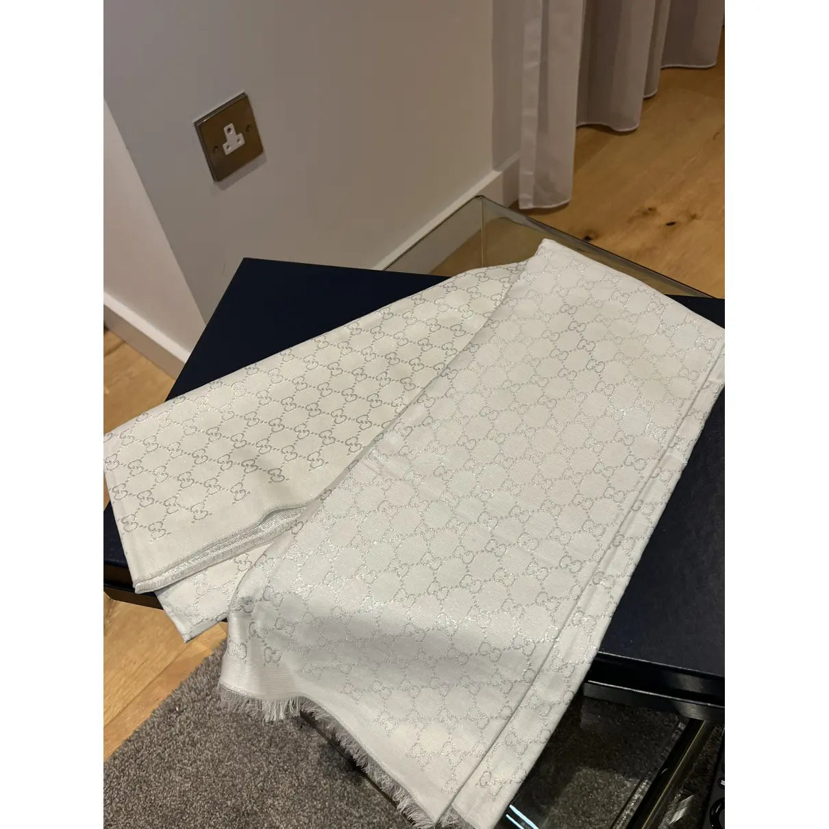 CUG Unisex GG Print Cream Stole 989700