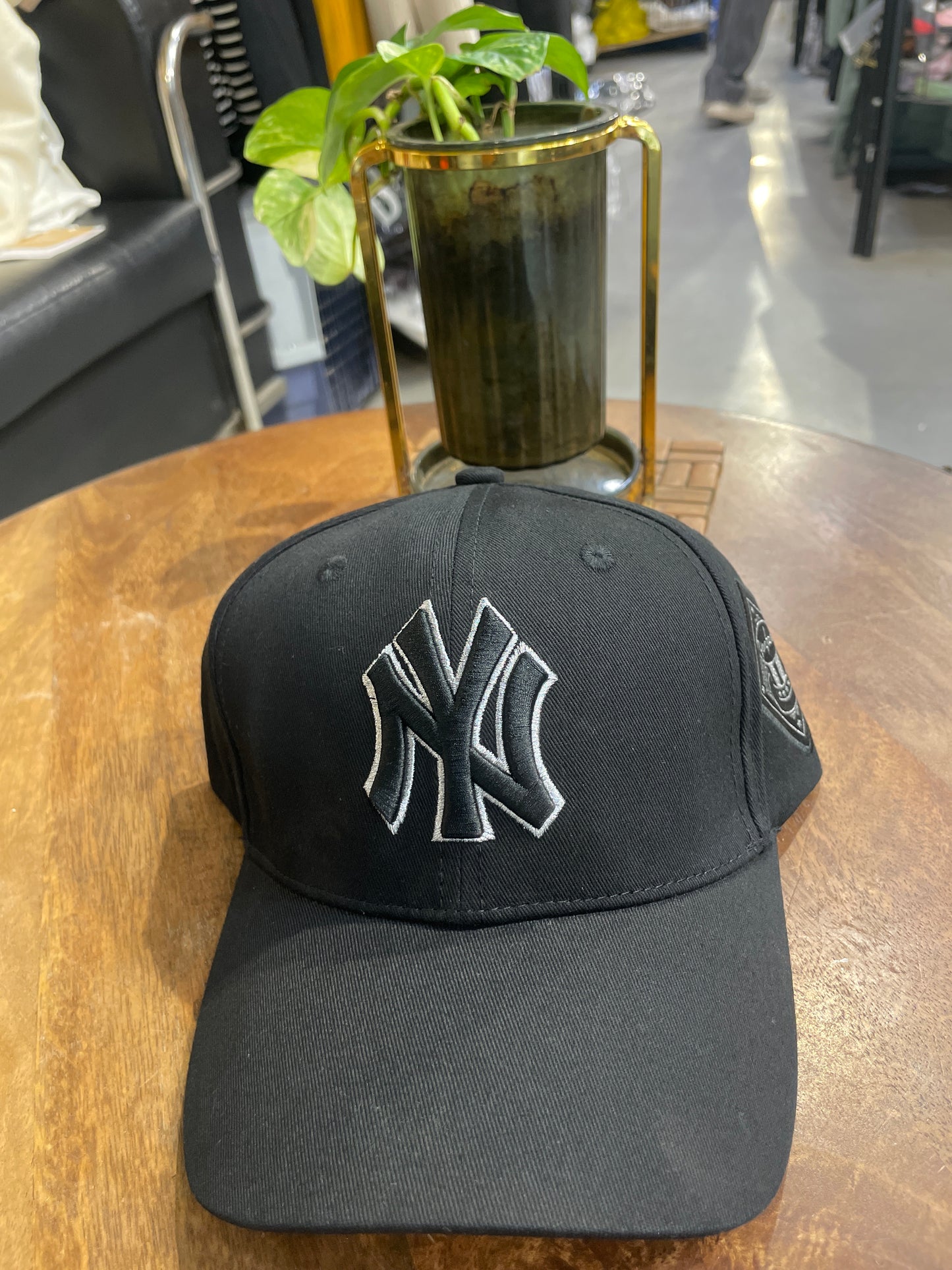 YN Black Colour Black Silver Logo Imported Premium Quality Unisex Cap 990791
