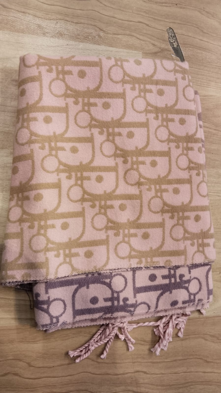 Oid Cream Brown OID Printed Winter Muffler 0292