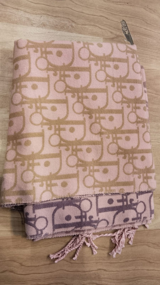 Oid Cream Brown OID Printed Winter Muffler 0292