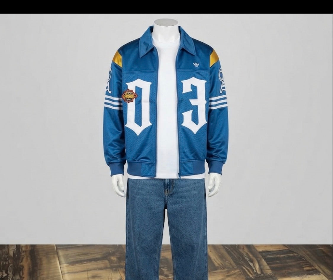 IDA ADI Blue Colour 03 Embroidery Premium Quality Unisex Jersey Style Jacket 2892-A