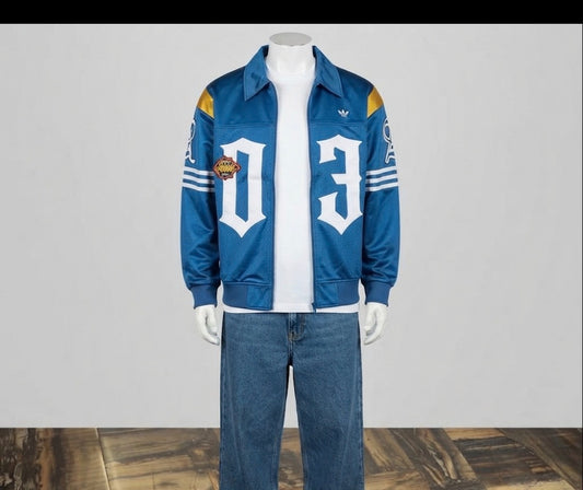 IDA ADI Blue Colour 03 Embroidery Premium Quality Unisex Jersey Style Jacket 2892-A