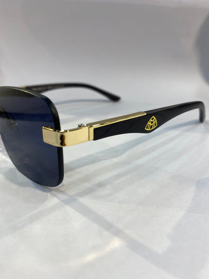 YAM Frameless Golden Black Stick Black Shade Unisex Sunglass T82200411/S 56 18 146