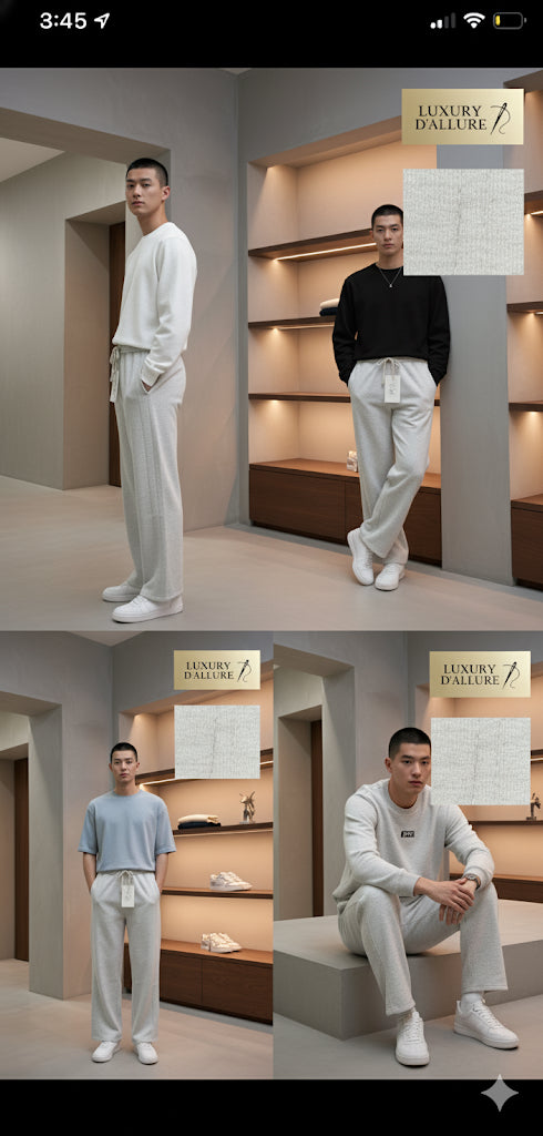 Bwm Bang We Imei Cream Grey Shade Imported Straight Baggy Fit Lower 2251