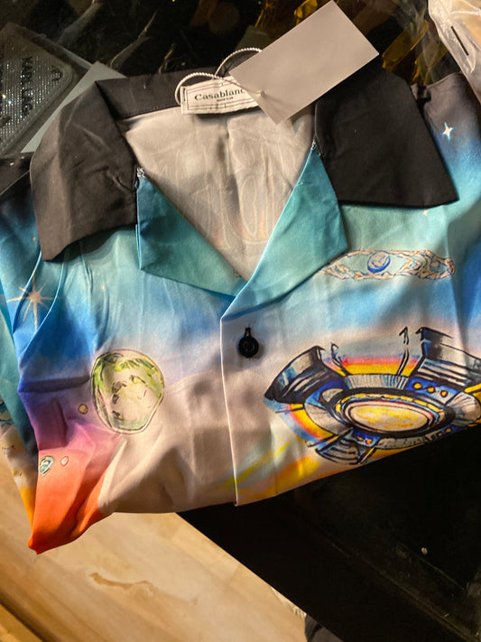 Casablanca Shirt Blue Grey Half Sleeve H9999