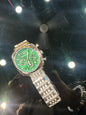 Mra Silver Chain Green Dial Chrono Working Men’s Watch 990571
