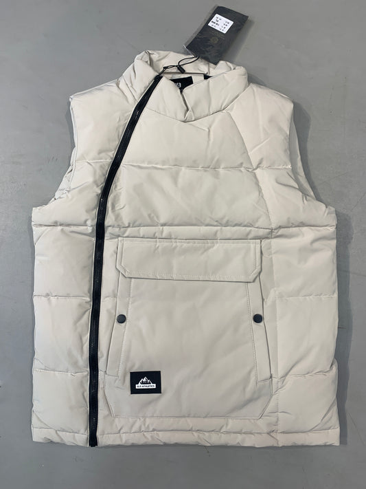 YIBOYUNTIAN GLS ATHLETICS Light Grey Colour Side Zipp Half Puffer Jacket YB-906