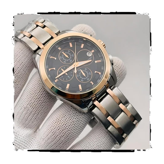 Sit Silver Copper Chain Black Dial Man Watch 989712