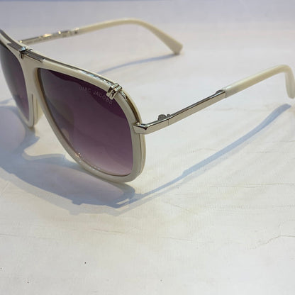 RAM White Silver Frame Purple Shade Sunglass