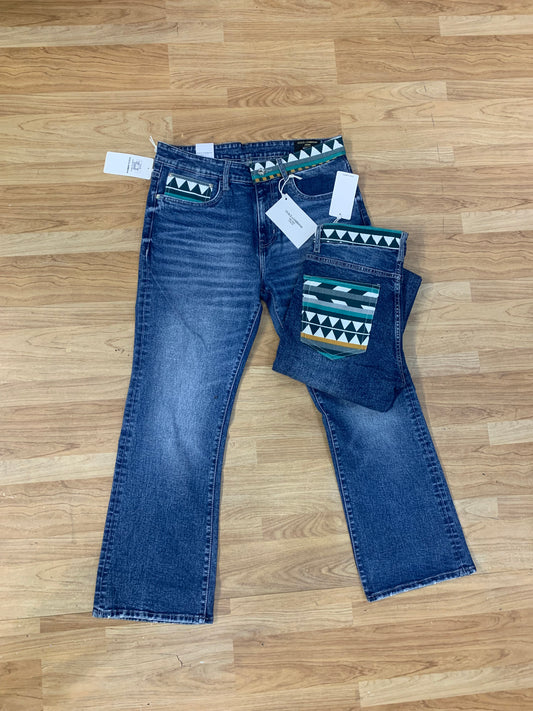 LOD Liye Blue Colour With Back Print Premium Quality Bootcut Jeans 46007