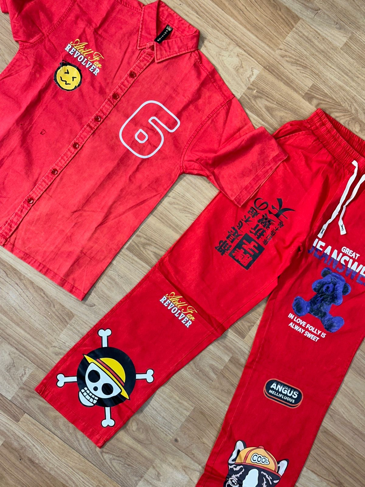 Atill Far Revolver 6 Angus Mellifluous Red Colour Imported premium Quality Coord Set 988123