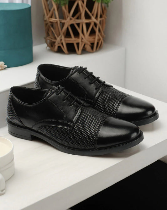 Italian Black Laces Formal Shoes for Men 988636