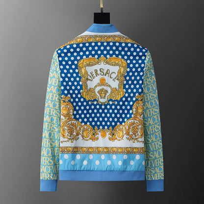 VER REV Blue Colour With Monogram Print Premium Quality Zipper Jacket 55002