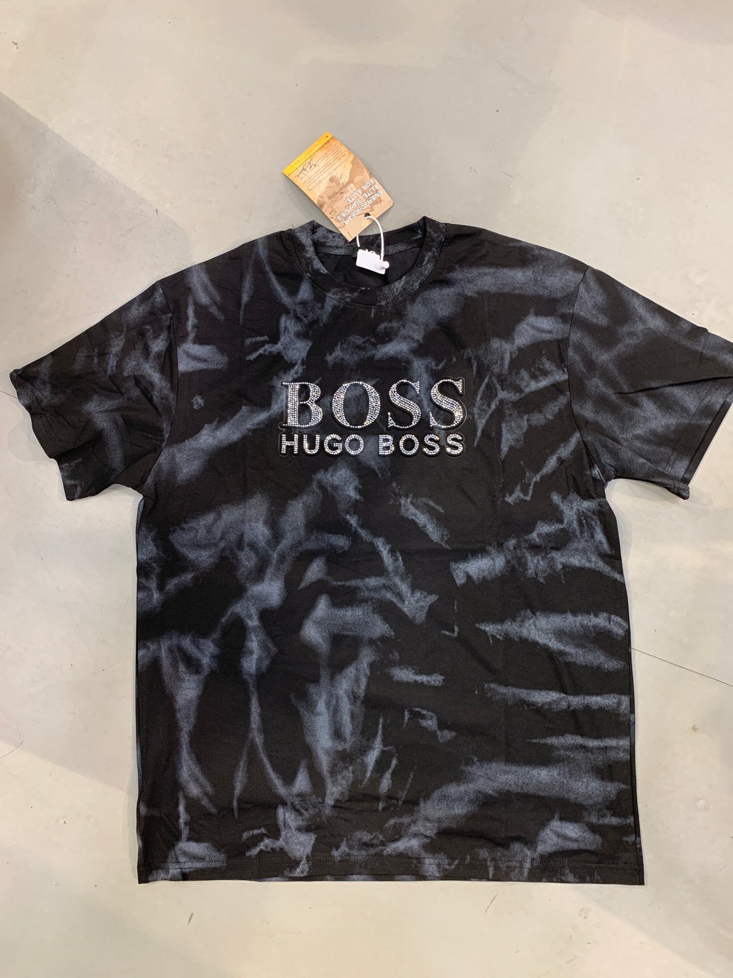 I.N.C SOB BOS Black Faded Grey With Stone Work Premium Quality Imported Unisex T Shirt 990371
