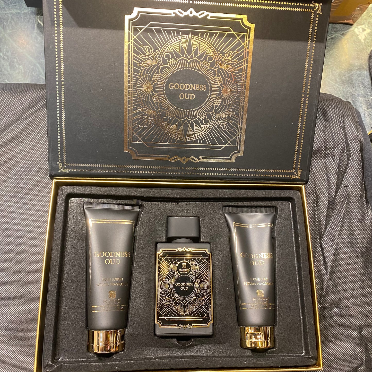 GOODNESS OUD RIIFFS 100ML Perfume/Body Lotion/Shower Gel Combo Gift Set