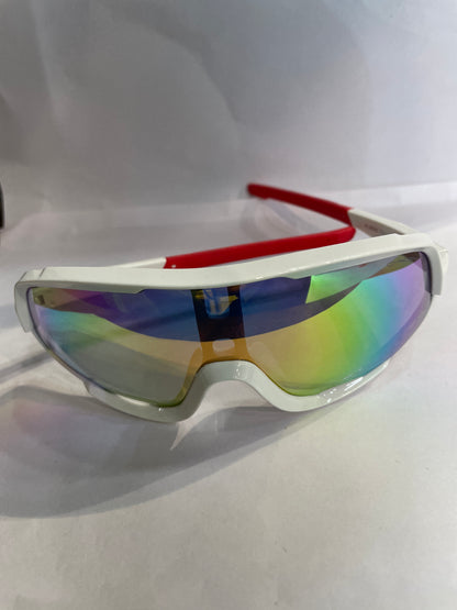 KAO OAK white Red Frame Blue mercury Shade Unisex Sunglass AL9808 75 12 140