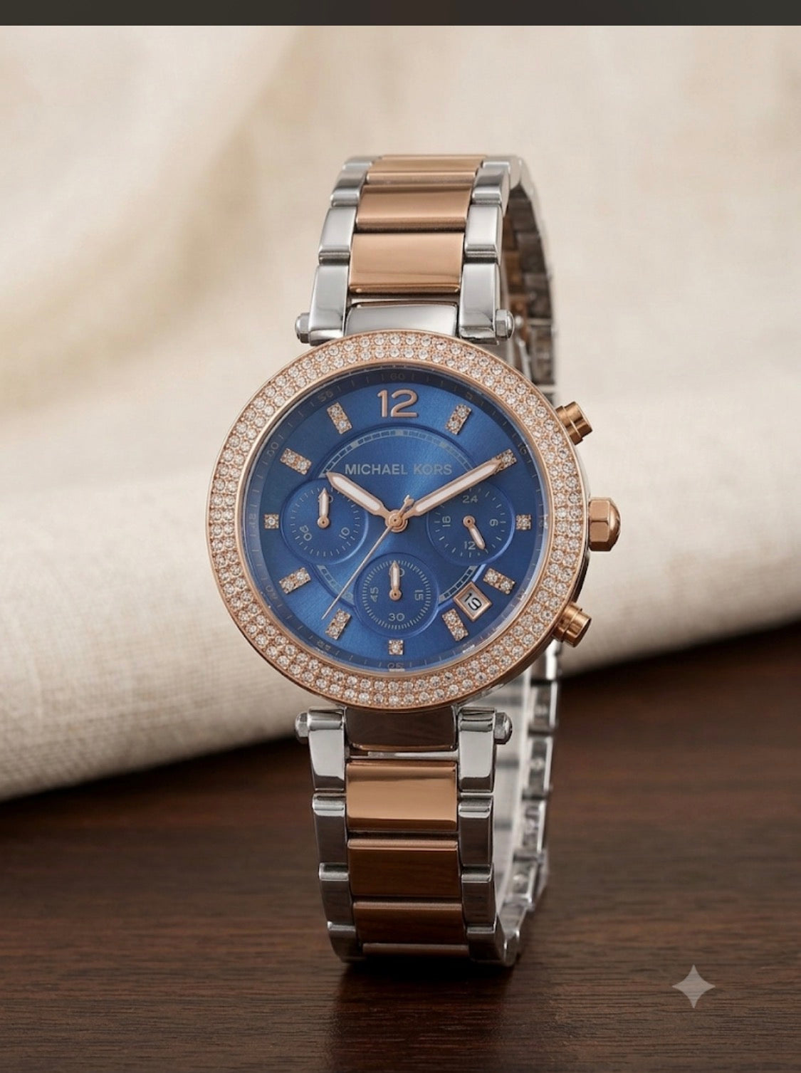 CIM MIC  Silver Copper  Chain Blue Dial Ladies Watch 400173