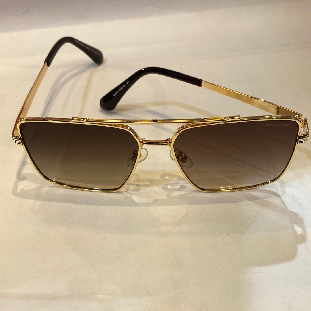 REV Golden Frame Brown Shade Unisex Sunglasses 10475 60 16 145