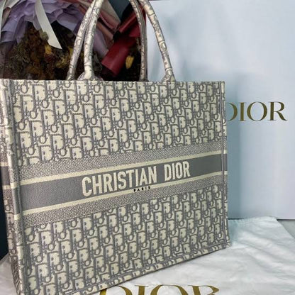 OID Grey White Colour Oid Print Big Size Ladies Hand Bag Tote Bag 989072