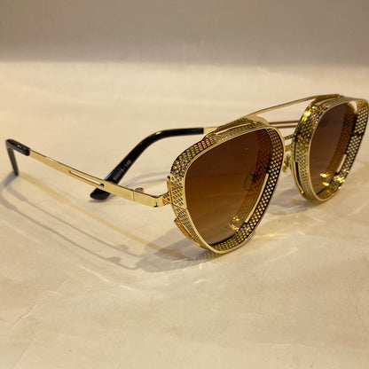 MAR RAM Golden Frame Brown Shade Sunglass 2171 56 15-146