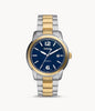 Sof Silver Gold Chain Blue Dial Ladies Watch 901523
