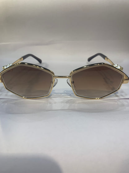 AHC Golden Stike Frame Brown Shade Unisex Sunglasses WS1430 55 17 142