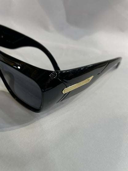 ARP Glossy Black Frame Black Shade Branded Sunglasses SUN215