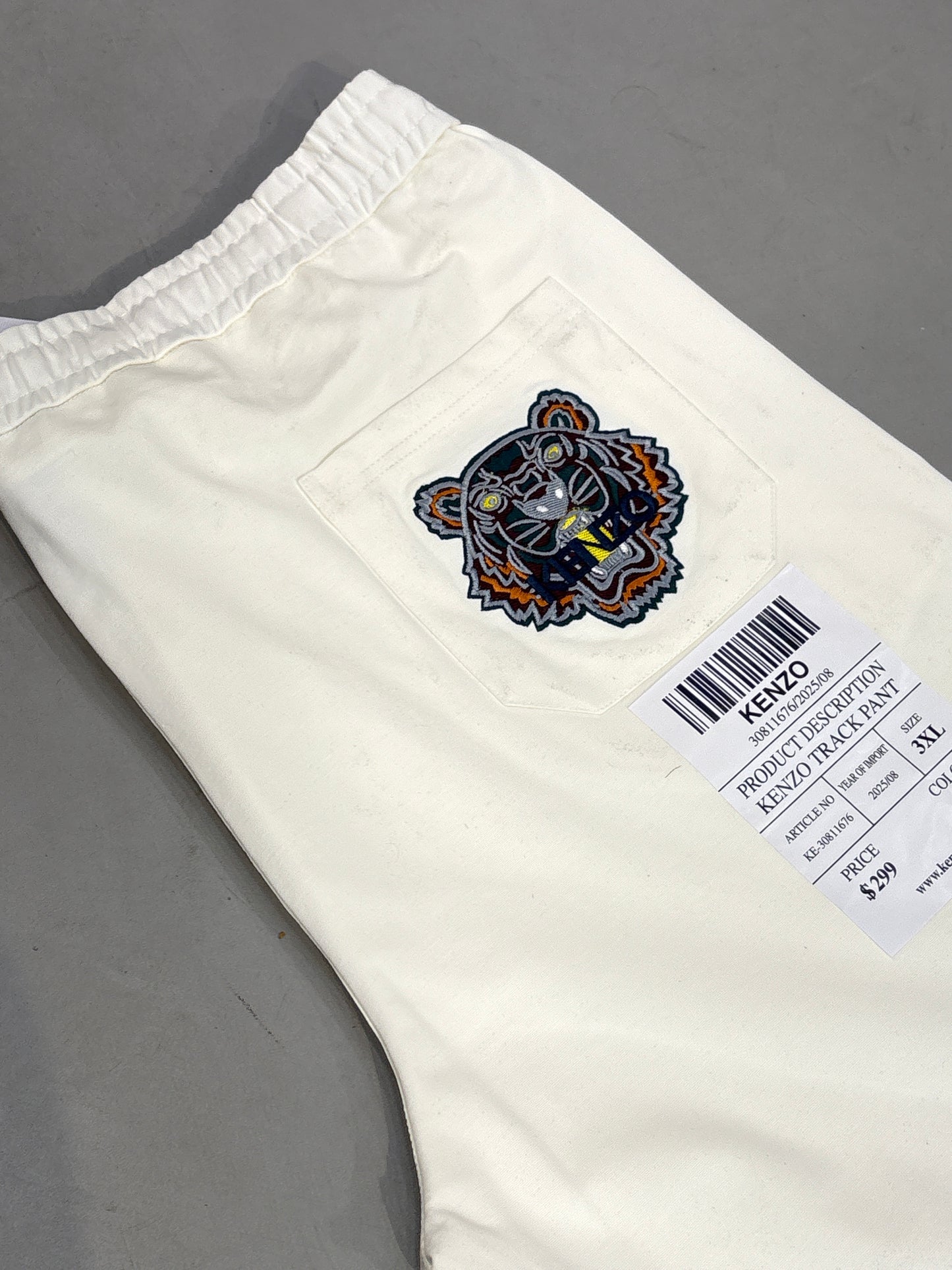 Nek Ken Cream Colour Straight Fit Back Pocket Embroidery Cotton Fabric Lower 30811676