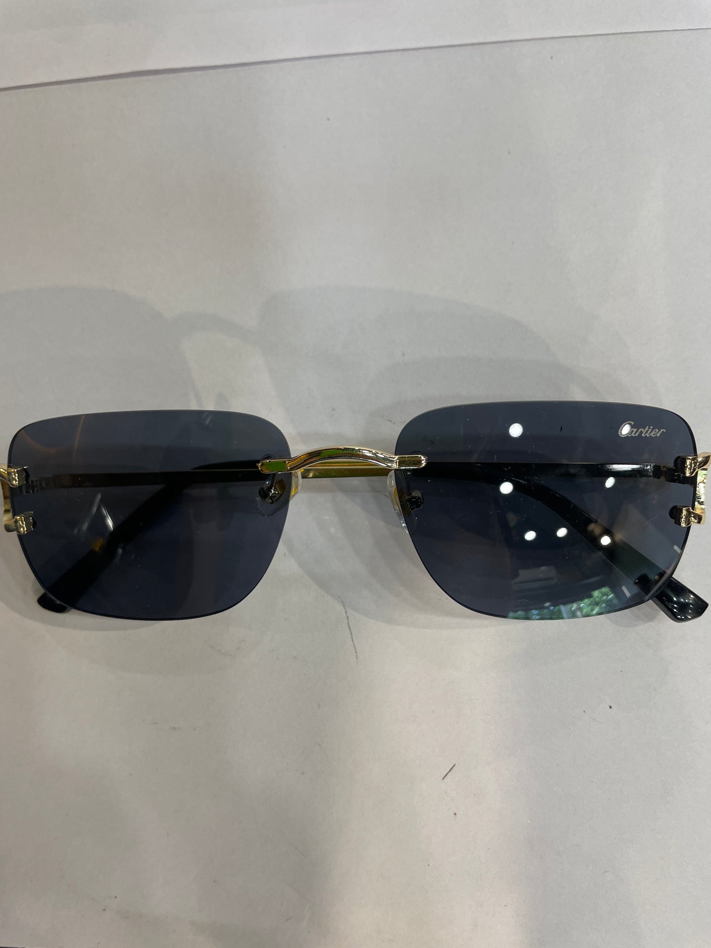 RAC Gold Black Stick Frameless Black Shade Unisex Sunglass T8200650 56 19 140