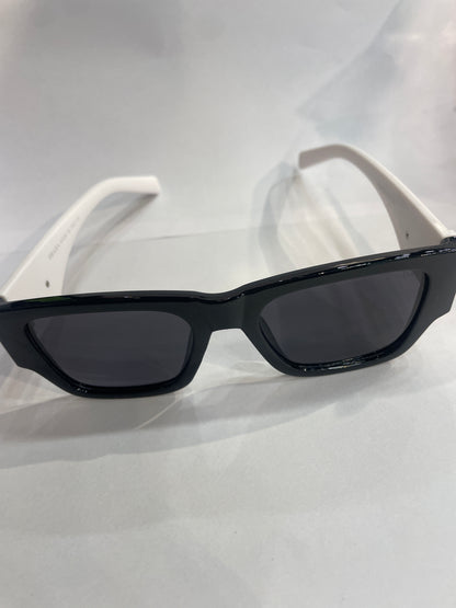 ARP Black Frame White Stick Black Shade Unisex Sunglass 6092 53 21 145