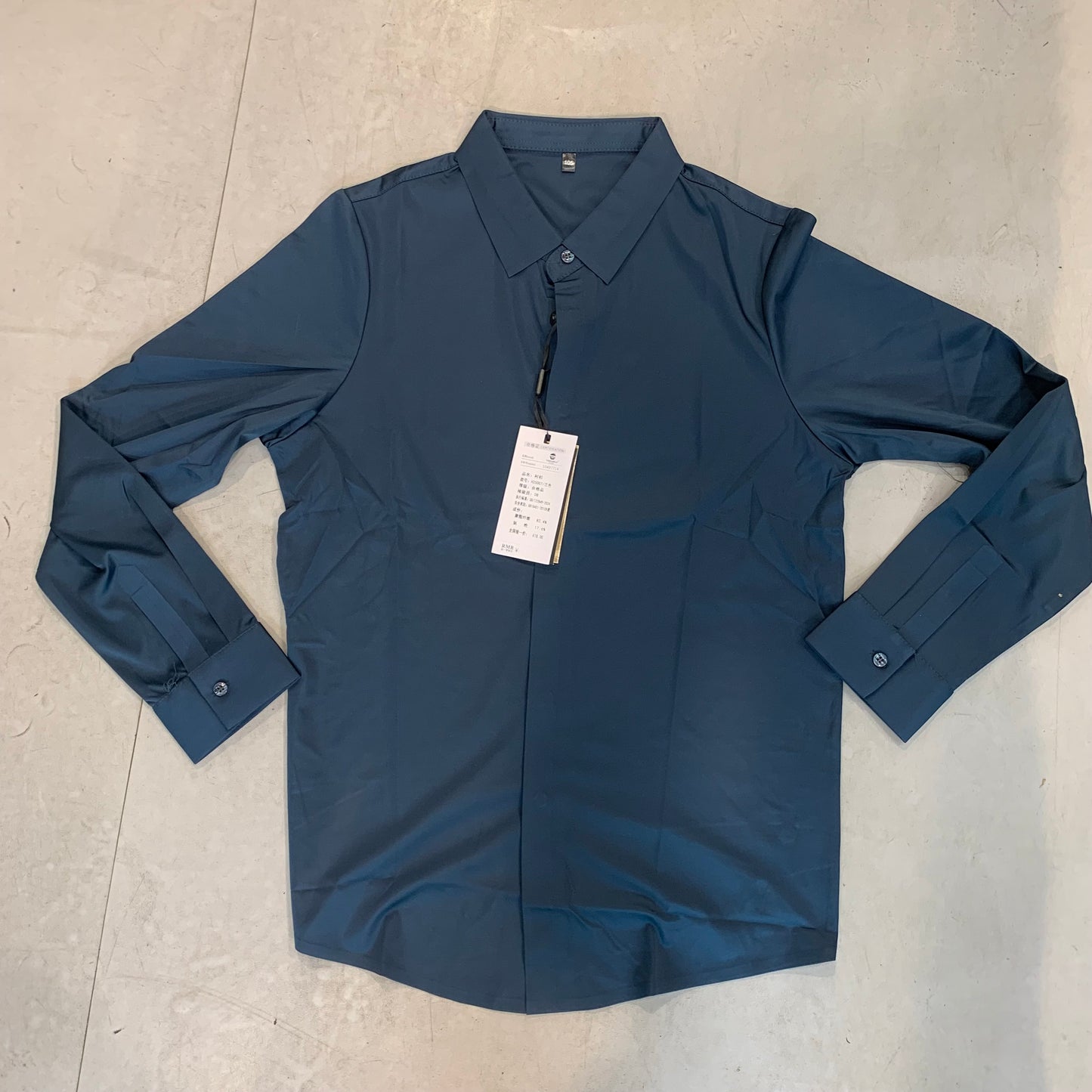 TEBAOGUO Bottle Green Colour Full Sleeve Imported Stichless Strachable Men’s Shirt T22849