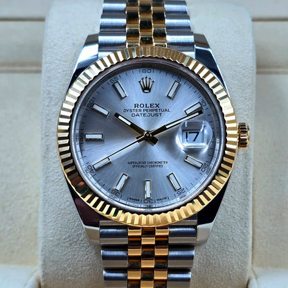 LOR ROL Silver Copper Chain Copper Ring Sky Blue Dial Men’s Watch 991421