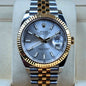 LOR ROL Silver Copper Chain Copper Ring Sky Blue Dial Men’s Watch 991421
