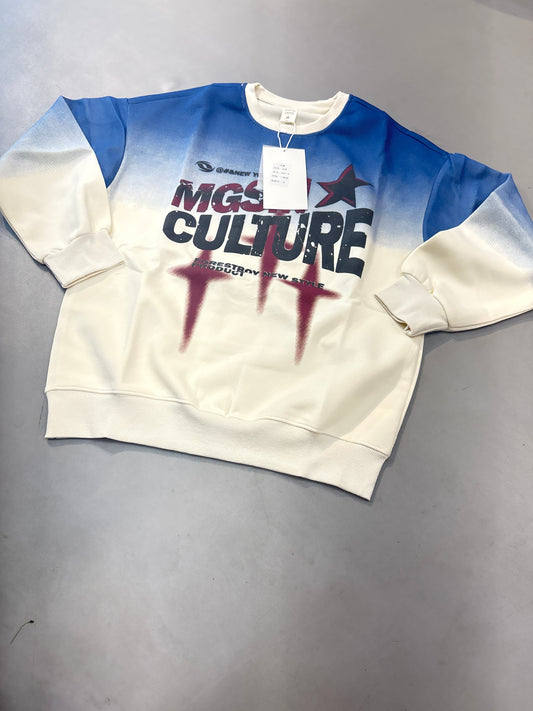 LDA Blue Cream New York Mgsm Culture Full Sleeve Sweatshirt 4003