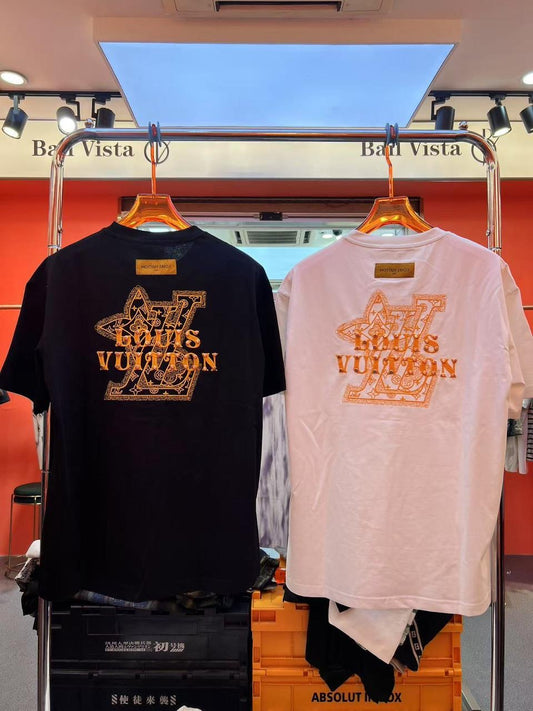 Uol White Tshirt Yellow Print Regular Fit Stone Back Print 25085