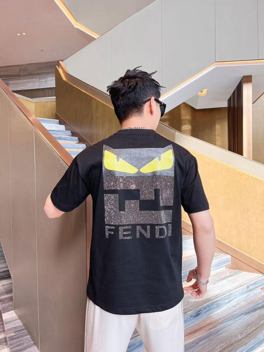 NEF Black Tshirt Regular Fit Stone Back Print 25136