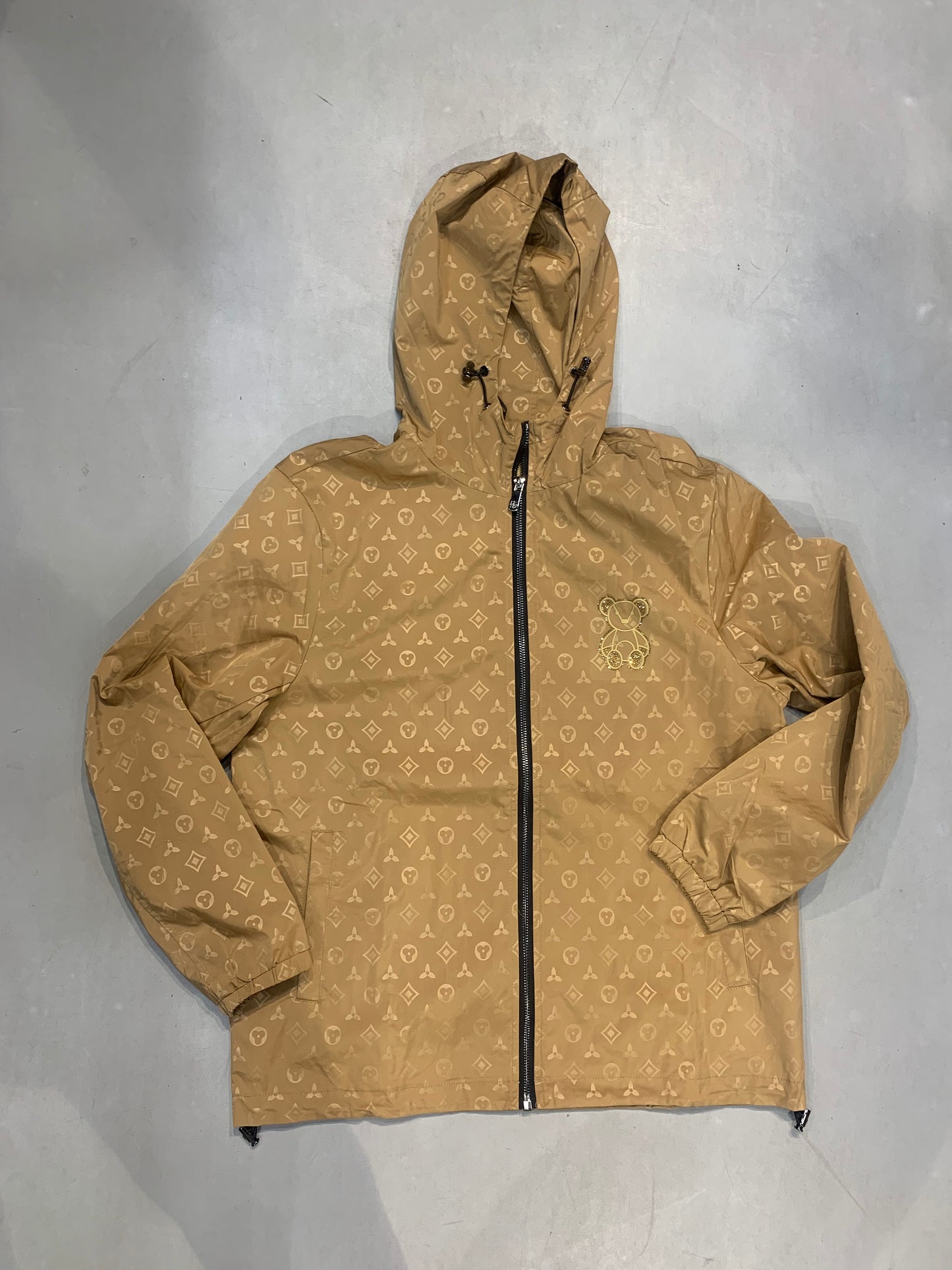 UOL LOU Beige Colour With Front Back Stone Design Imported Unisex Upper Jacket 95112