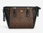AOC Dark Brown Black Colour CC Print Monogram Ladies Tote Bag C7880