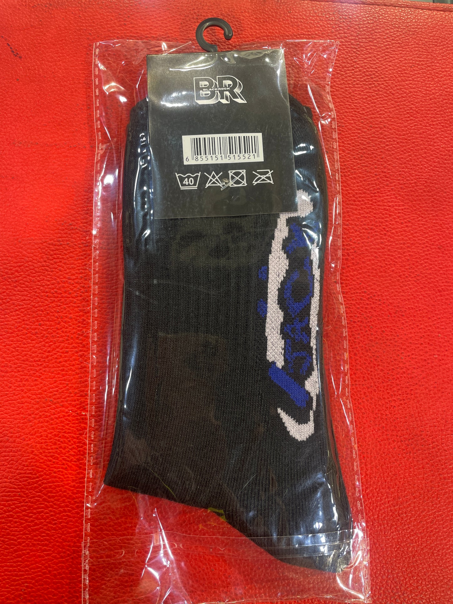 BR JACK CACTUS Black Colour With Cream Blue Print Premium Quality Full Socks 990076