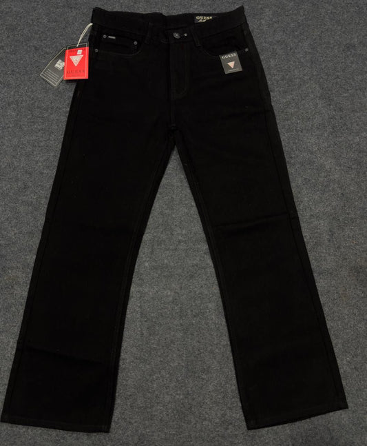 EUG Black Colour With Premium Quality Straight Fit Black Jeans 8810