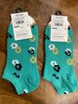 Yplrf Green Colour Flower Print Premium Quality Ankle Socks 991286