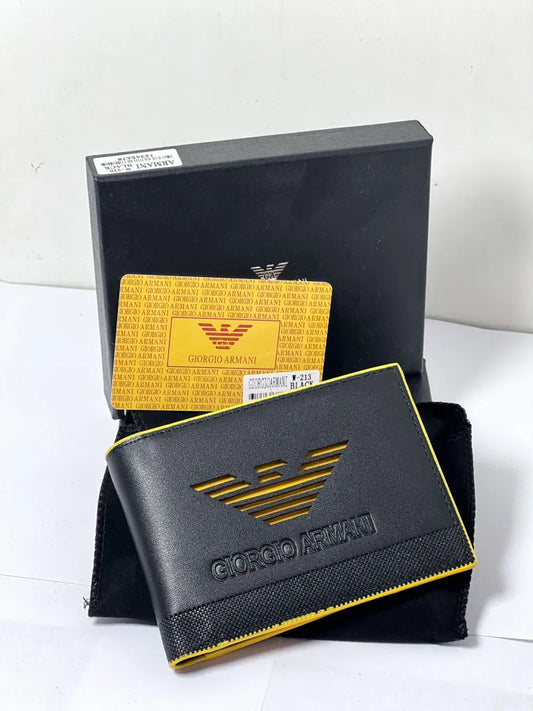 Mra  Black Yellow Colour Mens Imported Wallet 989452
