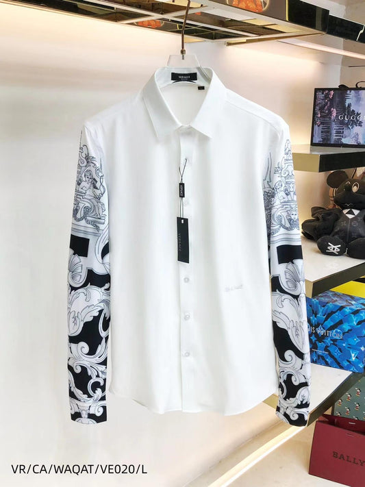 VER REV White Colour Black Print Premium Quality Shirt F211