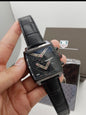 Gat Black Leather Strap Black Dial Heavy Japanese Machinchery Men’s Watch 990414