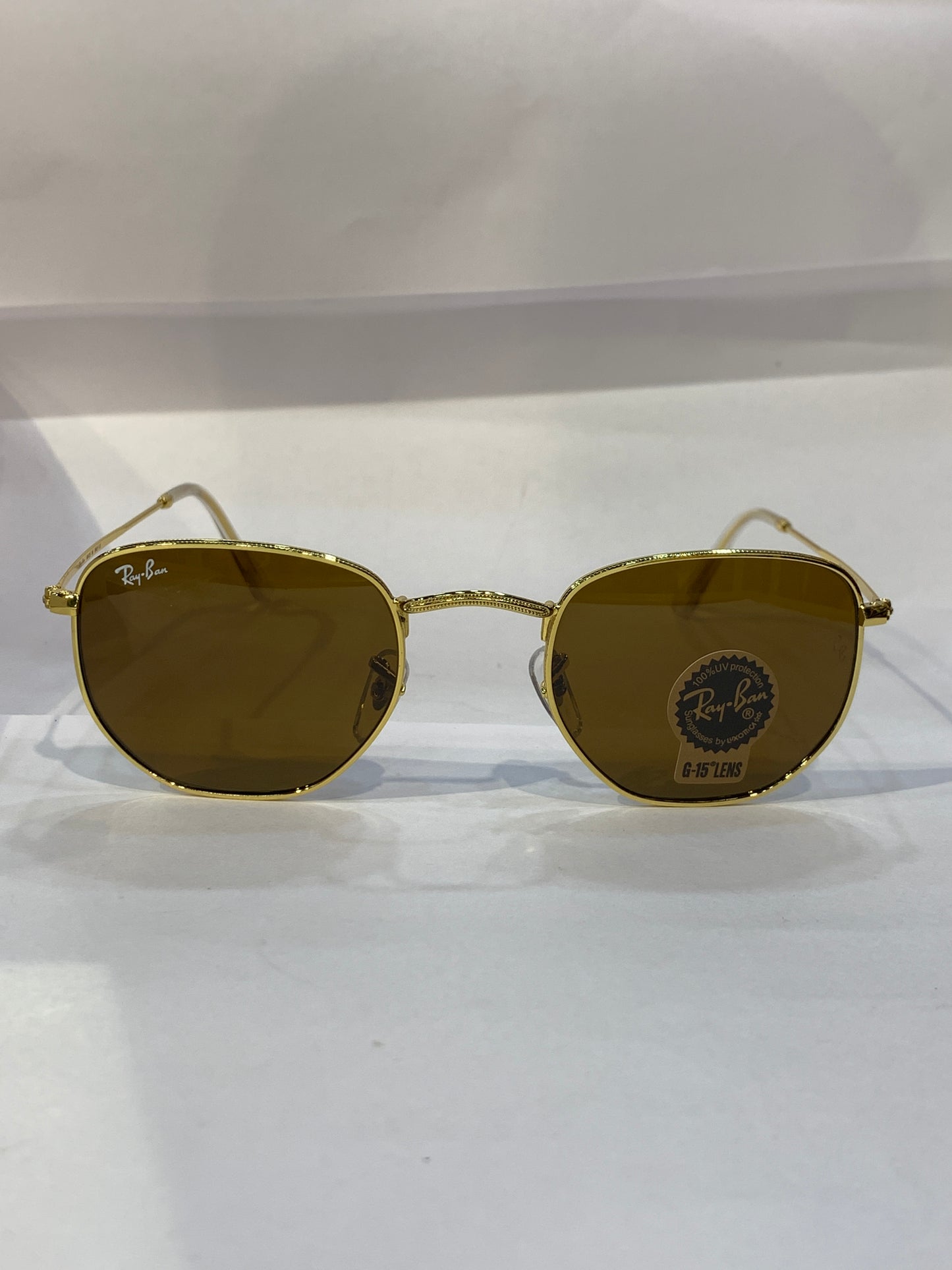 YAR Golden Frame Brown Shade Unisex Aviator Sunglass RB 3548 62 16 125
