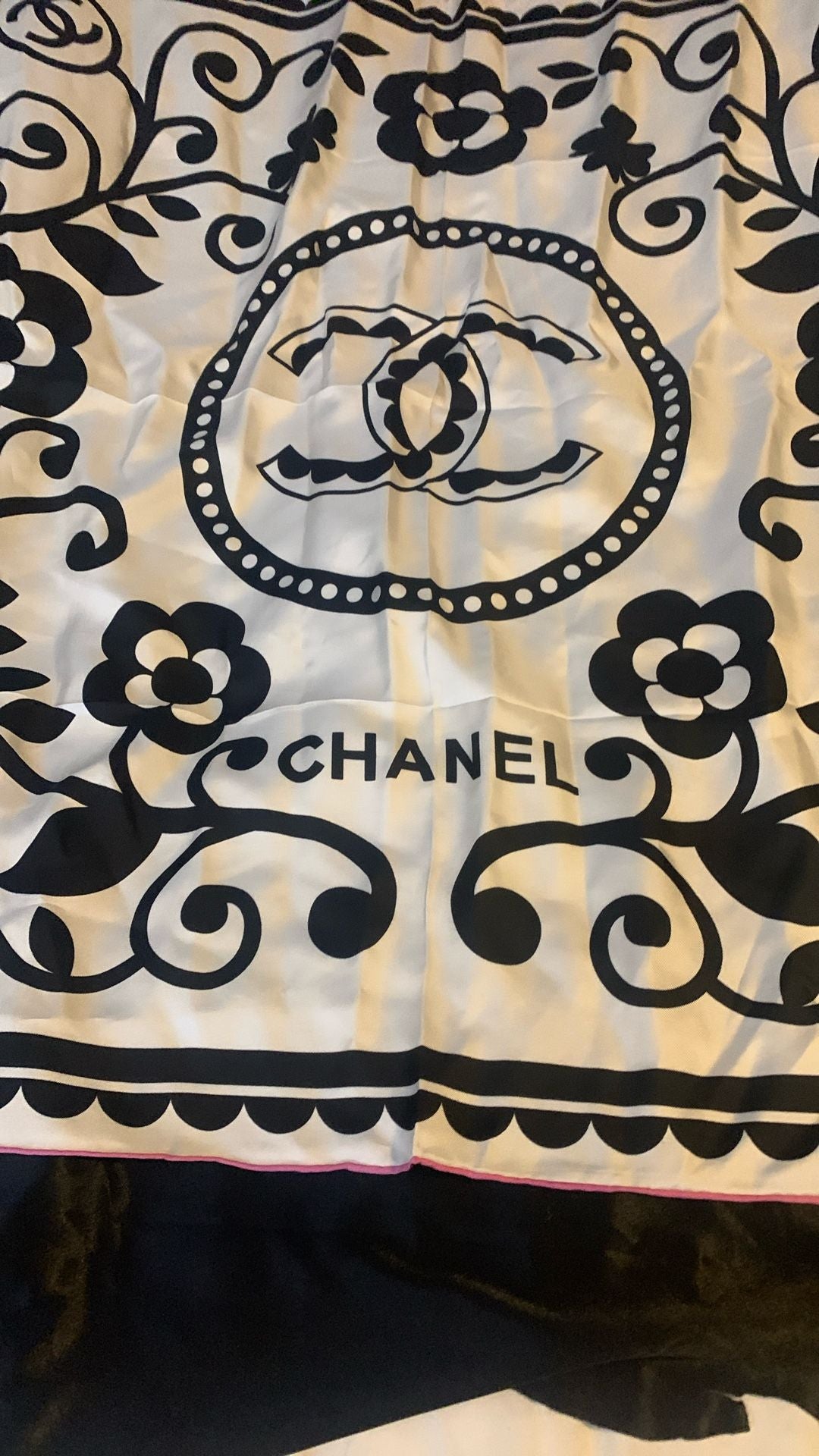 AHC CHA Flower Print Silk Fabric Premium Quality Imported Unisex Stole Scarf 990652
