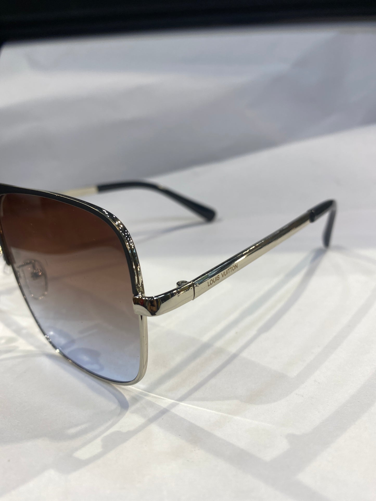 UOL Black Silver Frame Brown  Shade Sunglass 2076 52 18 142