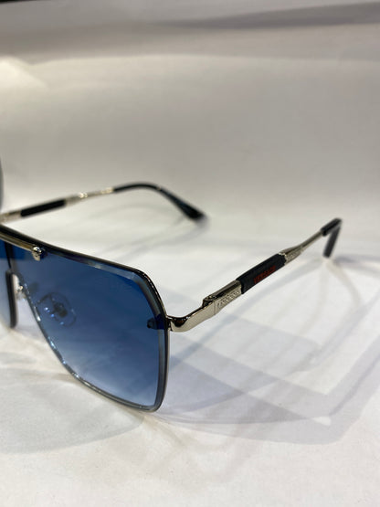 REV Silver Black Frame Blue Shade Unisex Sunglass VE524/S C6 60 14 142