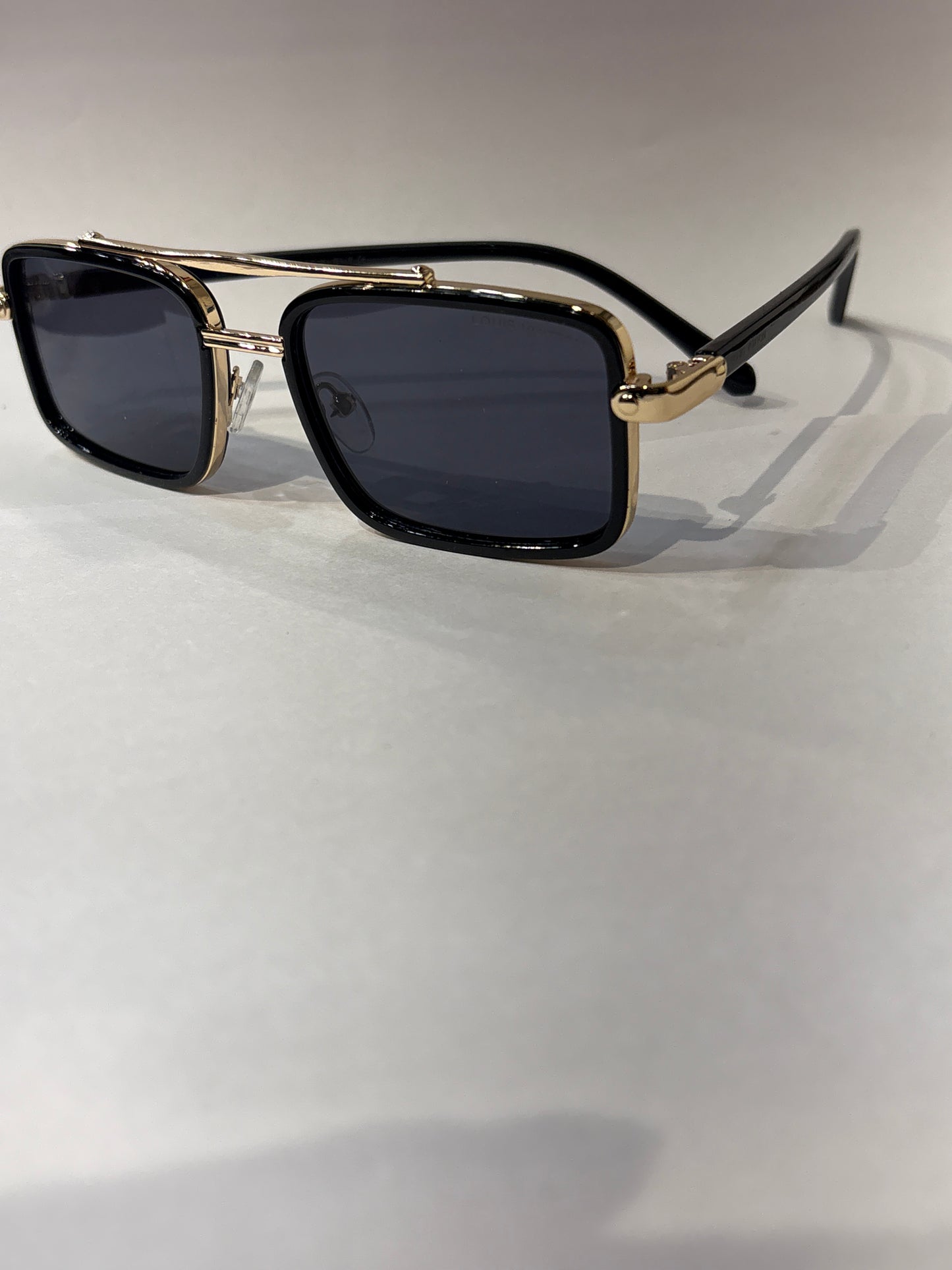 Uol Gold Black Frame Black Shade unisex Sunglass ZS983355018-145