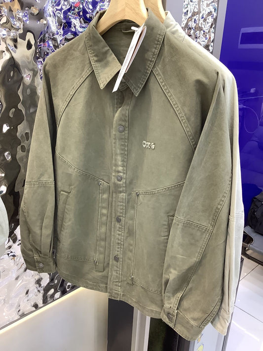 ONE BTBW Green Denim Premium Quality Oversized Metal Button Men’s Jacket 2279